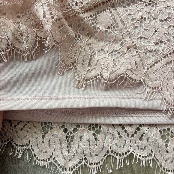 Worthington Lace Blouse Size M Dusty Pink Romantic Feminine Fairy Dainty Preppy - Picture 7 of 11
